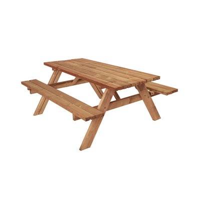 Table de pique-nique en bois 6 places avec bancs repliables - CMJ984677 - 3517239846776