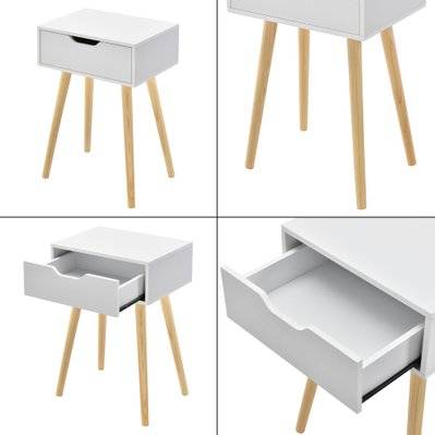 Table basse pour salon meuble design avec tiroir PVC 60 cm blanc 03_0006161 - 03_0006161 - 3000721599781