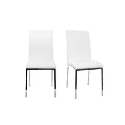 Chaises design blanc et acier chromé (lot de 2) SIMEA - - 23667 - 3662275043662