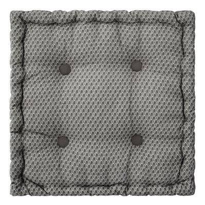 Coussin de sol carré en coton à motif - modèle Otto - 38 x 38 - Gris - 514343 - 3560238336465
