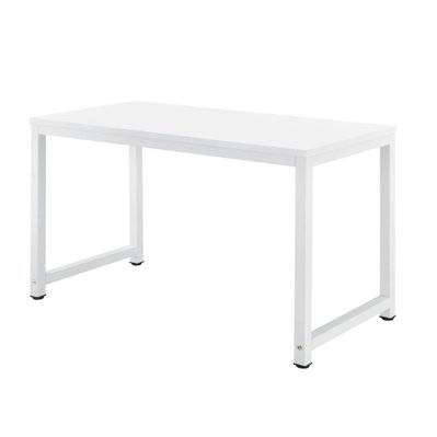 Bureau réglable poste de travail table bois mélaminé 120 cm blanc 03_0001162 - 03_0001162 - 3000132399789