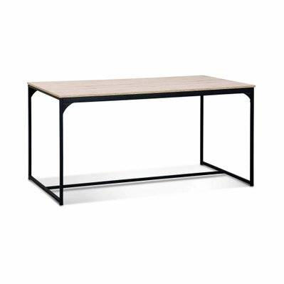 Table à manger rectangulaire métal noir et décor bois - Loft - 4 places. 150cm - 3760326995103 - 3760326995103