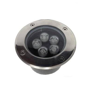 Spot LED Extérieur Encastrable IP65 220V Sol 5W 80° Ø130 - Blanc Neutre 4000K - 5500K - SILAMP - FS-3B-5X1W_CW - 7426836788692