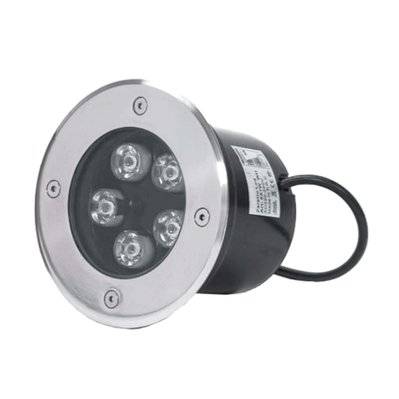 Spot LED Extérieur Encastrable IP65 220V Sol 5W 80° Ø130 - Blanc Neutre 4000K - 5500K - SILAMP - FS-3B-5X1W_CW - 7426836788692