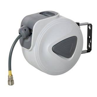 Enrouleur de tuyau à air comprimé automatique - tuyau : 10 m + 0,9 m - gris