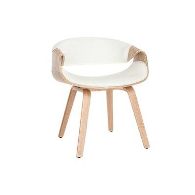 Chaise design blanc et bois clair ARAMIS - - 42635 - 3662275092691