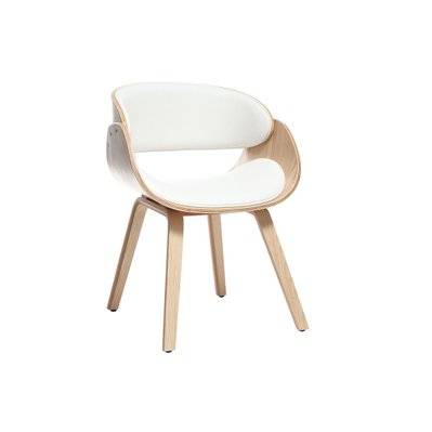 Chaise design blanc et bois clair BENT - L58xP53xH76 - 42643 - 3662275092882