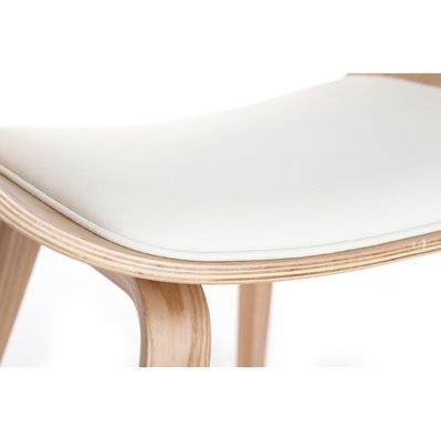 Chaise scandinave blanc et bois clair OKTAV - - 42639 - 3662275092738