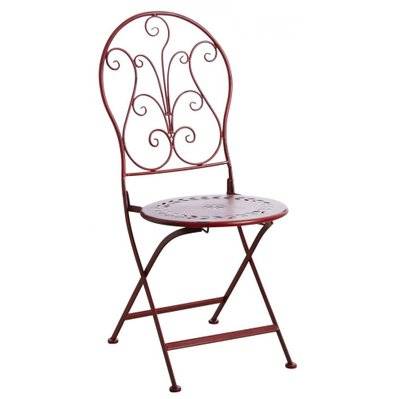 Chaise de terrasse pliante en métal rouge - 23088 - 3238920772623