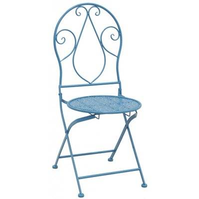 Chaise pliante en métal bleu - 52255 - 3238920816860