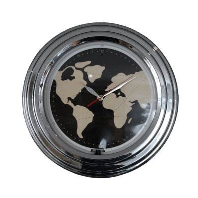 Horloge néon mappemonde 30 cm - 63733 - 3520071789033