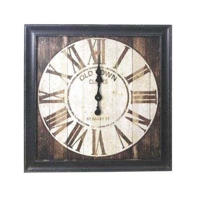 Horloge carrée en bois vintage - 23715 - 3238920775730