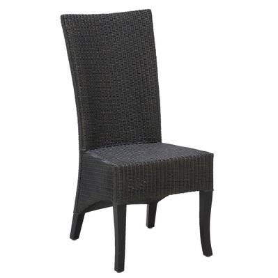 Chaise en loom noir et acajou Adlon - 19091 - 3238920687521