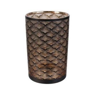 Vase en métal noir et cuivré Aster 20 cm