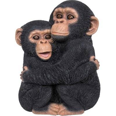 Chimpanzés enlacés en résine 35 cm - 44127 - 5055195035981