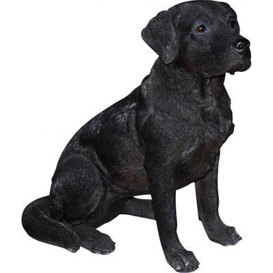 Labrador assis en résine 54 cm noir - 44121 - 5055195019325