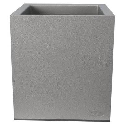 Pot en plastique carré aspect granit 30 cm Gris clair - RIV30X30STONE - 3580798231772