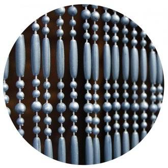Rideau de porte en perles grises Frejus 90x210 cm