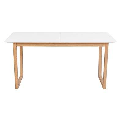 Table à manger extensible rallonges intégrées en bois clair et blanc rectangulaire L160-240 cm LAHO - - 49473 - 3662275119022