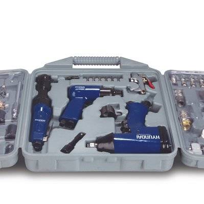 HYUNDAI  - Kit 3 outils pneumatiques + 50 accessoires - Livré en coffret - HAC50PCS - HAC50PCS - 3661602009968