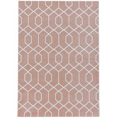 HEXA - Tapis à motifs géométriques - Rose 160 x 230 cm - EFOR1602303713ROSE - 3701479507416