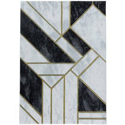 GRAFIC - Tapis effet marbre - Doré 120 x 170 cm - NAXOS1201703817GOLD - 3701479501384