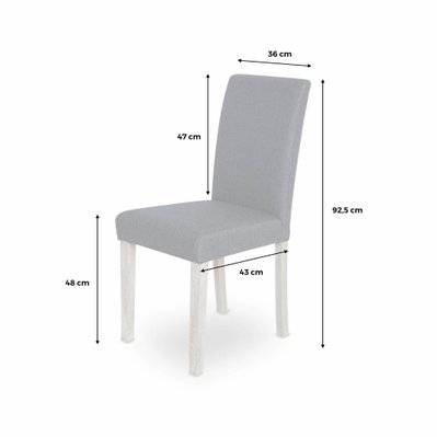 Lot de 4 chaises - Rita - chaises en tissu. pieds en bois cérusé. gris clairs - 3760326993635 - 3760326993635
