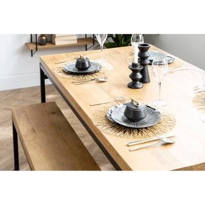 Table à manger industrielle bois manguier massif et métal L160 cm YPSTER - - 41698 - 3662275074017
