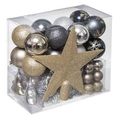 Kit de décoration pour sapin de Noël - 44 Pièces - Thème paillettes - 514444 - 3560237568317