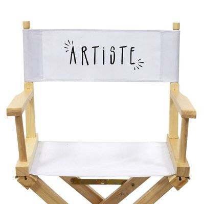 Chaise de cinéma pliante - Artiste - Bois et blanc - 702312 - 3665549094209