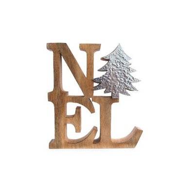 Décoration à poser de Noël en bois Ice - Argent - 600904 - 5024418201205