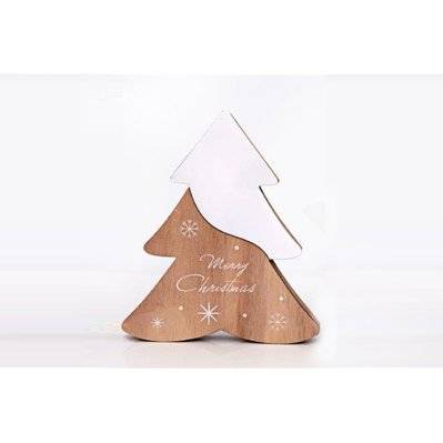 Décoration de Noël Tree Wooden Natural - Blanc - 601036 - 3665549050885