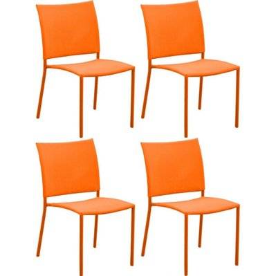 Chaise de jardin Bonbon pour enfant (Lot de 4) orange - 25830 - 3700103055279