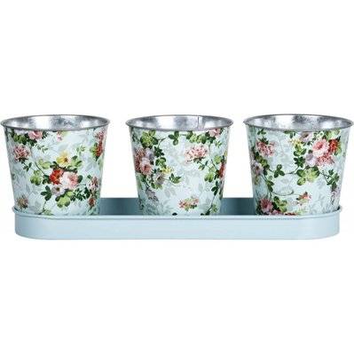 Jardinière 3 pots Roses - 30589 - 8714982136108