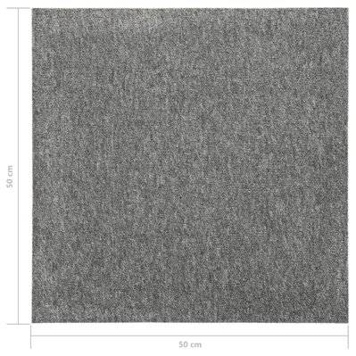 vidaXL Dalles de tapis de sol 20 pcs 5 m² 50x50 cm Gris - 147311 - 8720286065532