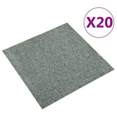 vidaXL Dalles de tapis de sol 20 pcs 5 m² 50x50 cm Vert - 147313 - 8720286065556