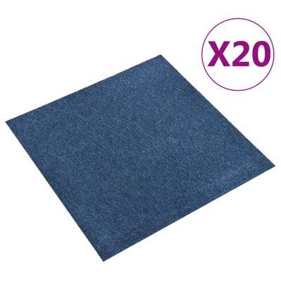 vidaXL Dalles de tapis de sol 20 pcs 5 m² 50x50 cm Bleu foncé - 147315 - 8720286065570