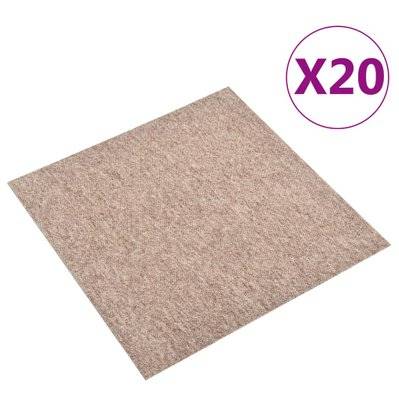 vidaXL Dalles de tapis de sol 20 pcs 5 m² 50x50 cm Beige - 147318 - 8720286065600