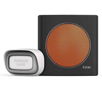 Carillon sans fil avec portée de 200m et 6 sonneries au choix - Extel diBi Flash Soft Noir - Orange - 081741 - 3345110817412