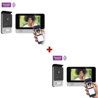 Visiophone connecté smartphone - WelcomeEye Connect 2 - Philips - 531036 - 2 kits visiophones Connect 2 - 531036x2 - 3660211351277