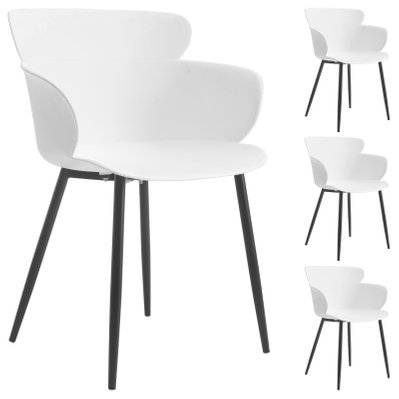 Lot de 4 chaises CATCH, en plastique blanc - 12615 - 4016787126150