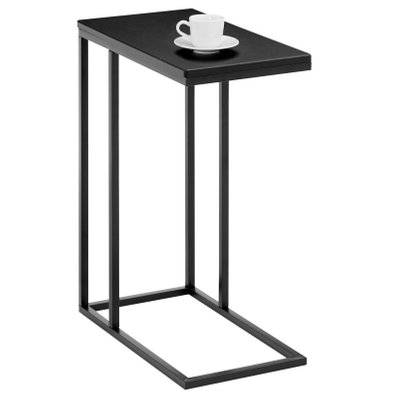 Table d'appoint rectangulaire DEBORA, en métal noir et décor noir mat - 13843 - 4016787138436