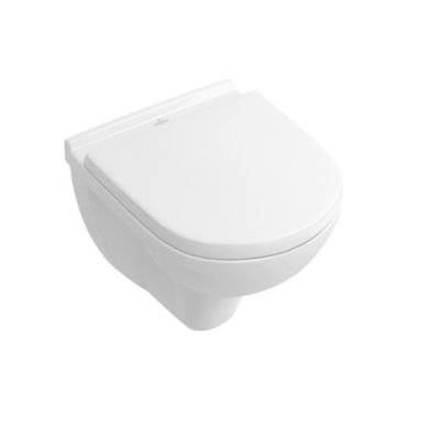 Pack WC suspendu compact sans bride VILLEROY ET BOCH O Novo + abattant + plaque chromée + bâti Grohe - 5688F101_38340001_38505000 - 3701068202036