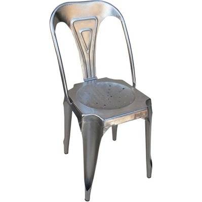 Chaise Vintage en métal Argent - 11104 - 3700866301620