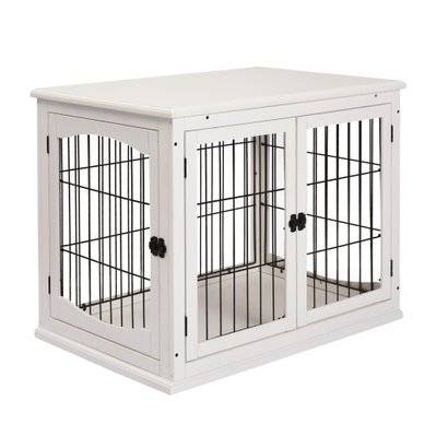 PawHut Cage pour chien pliable transport sur roulettes 2 portes