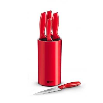 Pop Rouge - Bloc 5 couteaux de cuisine - 5820 - 3546699340012