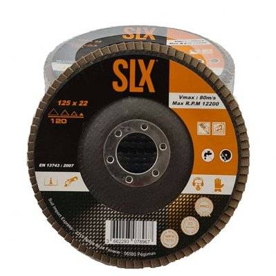 10 disques à lamelles Silex - Ø 125 mm - grain 120 - Qualité pro + 30%  de performances d'abrasifs - SLX-lamelle-120-125 - 3662293078967