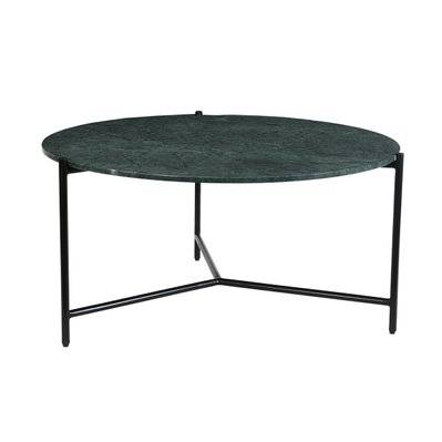 Table basse design ronde en marbre vert D90 cm BUMCELLO - L90xP90xA45 - 49986 - 3662275122107