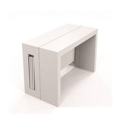 Table console extensible 10 couverts TOPAZ 120 cm chêne blanc avec allonges intégrées - 20100879424 - 3663556334370