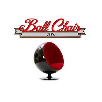 Fauteuil boule, Ball chair coque noir / intérieur feutrine rouge. Design 70's.